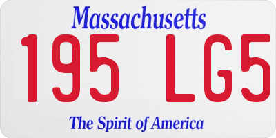 MA license plate 195LG5