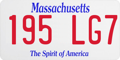 MA license plate 195LG7