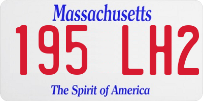 MA license plate 195LH2
