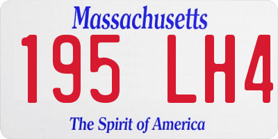 MA license plate 195LH4