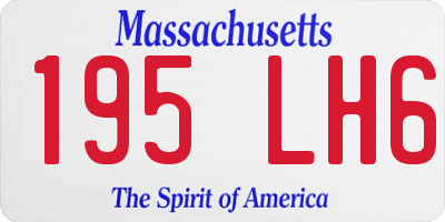 MA license plate 195LH6