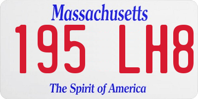 MA license plate 195LH8