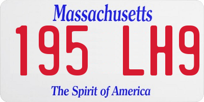 MA license plate 195LH9