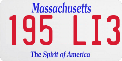 MA license plate 195LI3