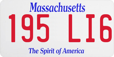 MA license plate 195LI6
