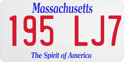 MA license plate 195LJ7