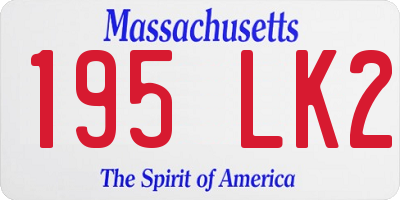 MA license plate 195LK2
