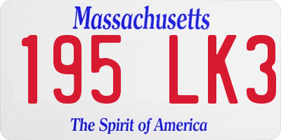 MA license plate 195LK3