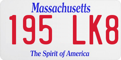 MA license plate 195LK8