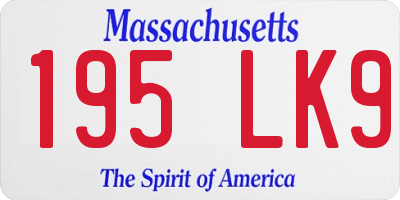 MA license plate 195LK9