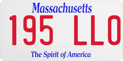 MA license plate 195LL0