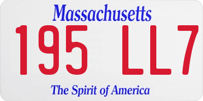 MA license plate 195LL7