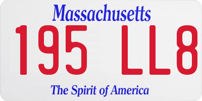 MA license plate 195LL8