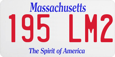 MA license plate 195LM2