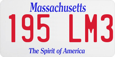 MA license plate 195LM3