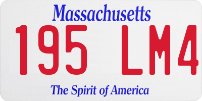 MA license plate 195LM4