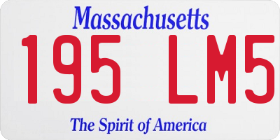 MA license plate 195LM5
