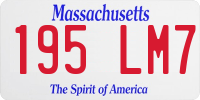 MA license plate 195LM7