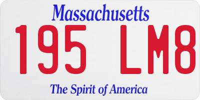 MA license plate 195LM8