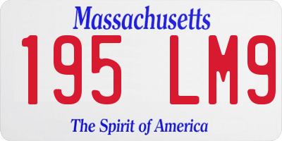 MA license plate 195LM9