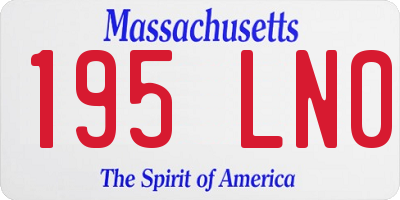 MA license plate 195LN0