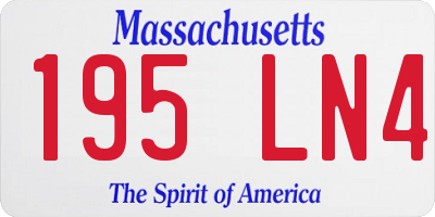 MA license plate 195LN4