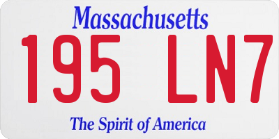 MA license plate 195LN7