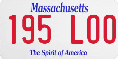 MA license plate 195LO0
