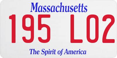 MA license plate 195LO2