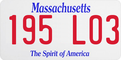 MA license plate 195LO3