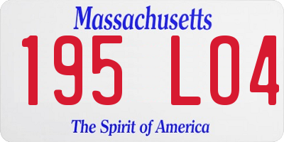 MA license plate 195LO4