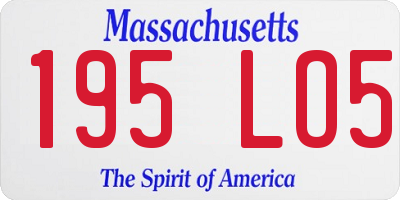 MA license plate 195LO5