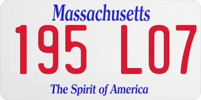 MA license plate 195LO7