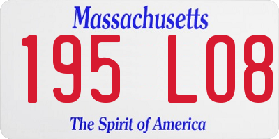 MA license plate 195LO8