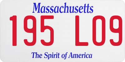 MA license plate 195LO9