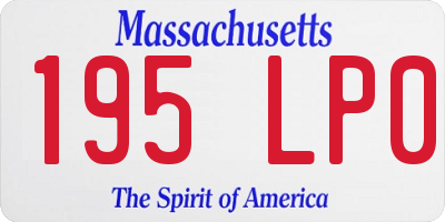 MA license plate 195LP0
