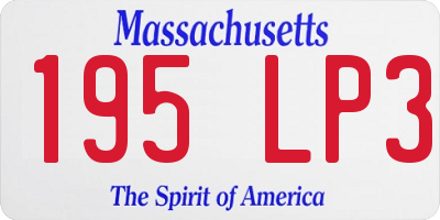 MA license plate 195LP3