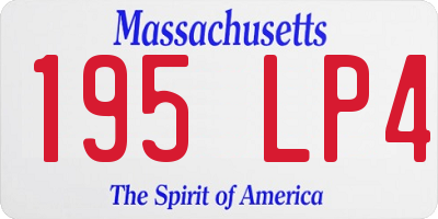 MA license plate 195LP4