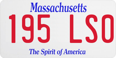 MA license plate 195LS0