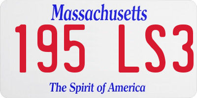 MA license plate 195LS3