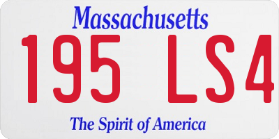 MA license plate 195LS4