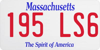 MA license plate 195LS6