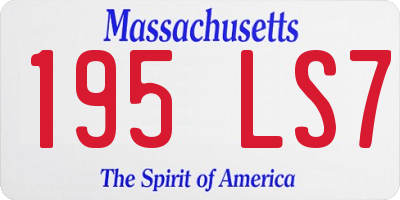 MA license plate 195LS7