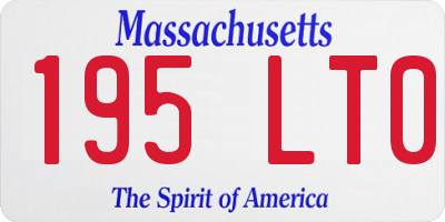 MA license plate 195LT0