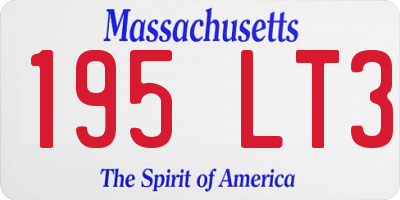 MA license plate 195LT3