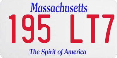 MA license plate 195LT7