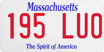 MA license plate 195LU0