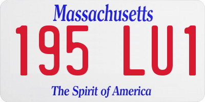 MA license plate 195LU1