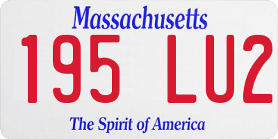 MA license plate 195LU2