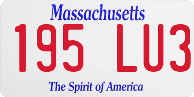 MA license plate 195LU3